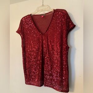 Merry Christmas Vince Camuto Sequin Top
